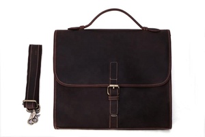 Handcrafted Vintage <b>Men</b> Leather <b>Bag</b> <b>Men</b> Briefcase Laptop <b>Bag</b> Genuine Leather Crazy Horse <b>Satchel</b> Briefcase - Product Image 5