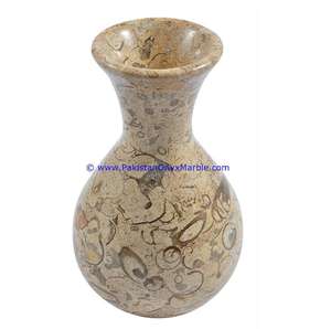 Customized High Quality Natural Marble Vases fossil Corel Marble Handcrafted Natural Stone Flower Vases <b>Planters</b> Pots - Product Image 6