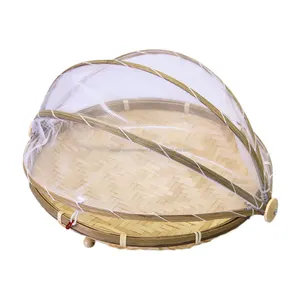 <b>Bamboo</b> Fruit <b>Basket</b> With Net Cover Wholesale - Product Image 1