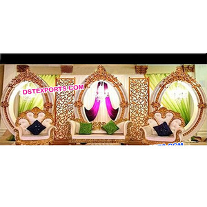 Oval Shape Fiber Flat Panel White & <b>Gold</b> Oval <b>Backdrop</b> Panels Self Standing Oval Wedding <b>Backdrop</b> Flat Panels - Product Image 1