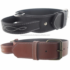 Collar de perro de cuero de lujo de calidad superior atractivo logotipo personalizado relleno Extra suave remache decoración sólido al por mayor - Product Image 2