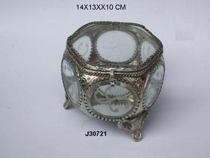 Vente chaude Nickel Finition Raccords En Laiton Verre et Boîte À Bijoux En Laiton avec Jambes En Métal Meilleur Cadeau pour Femmes Filles Nouveauté Conception - Product Image 6