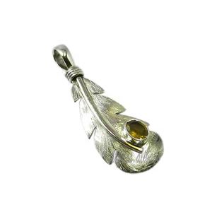 Hot Sale 925 Silver Vintage Leaf Pendant with Yellow <b>Citrine</b> Gemstone Indian Wholesale Fine Jewelry Pendants and Charms - Product Image 1