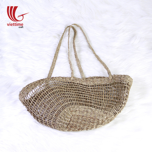 กระเป๋าชายหาดสานหญ้าทะเลฤดูร้อน/กระเป๋าโท้ทฟางสำหรับผู้หญิง - Product Image 6