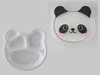 Boîte à déjeuner jetable en plastique pour enfants, boîtes de rangement et bacs ronds de nourriture de Style japonais 182x177x39mmh (ensemble)