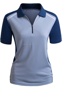 Polo manches courtes à fermeture éclair, ensemble de, vêtements actifs de qualité supérieure pour femmes, tee-shirts/chemise de sport - Product Image 2