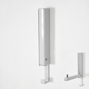 Colgador de ropa expandible de montaje en pared blanco plegable con clase - Product Image 1