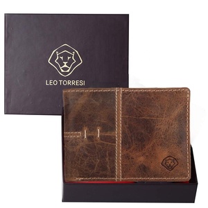 Cartera de Cuero Genuino para Hombre, Fabricada en India, Triple Pliegue, con Protección RFID, Compacta y Segura para Viajes, Disponible para la Venta - Product Image 5