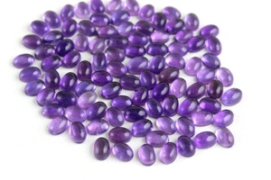 5ชิ้นเกรด AAA พลอยอเมทิสต์สีฟ้าธรรมชาติทรงรีเรียบหลวม cabs febbrumus birthstone พลอยจำนวนมาก - Product Image 3