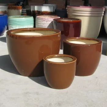 Ceramic Pot Coklat Polos, Poterry Pot