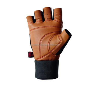 High-Protection Half-Finger <b>Leather</b> Fitness <b>Gloves</b> for Gym Cycling Weightlifting <b>Fingerless</b> Design - Product Image 2