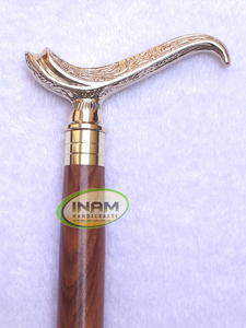 Bastón de madera hecho a mano para caminar, alta calidad, con mango de latón de diseñador, estilo derby, con mango de latón - Product Image 2