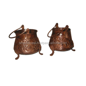 Suspension et décoration de table Vase à fleurs en aluminium antique Vaisselle en métal de couleur de forme de taille personnalisée - Product Image 1