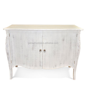 คอนโซลบุฟเฟ่ต์บอมเบย์ไม้เนื้อแข็ง2ประตูสีขาวมะฮอกกานีเฟอร์นิเจอร์ห้องนั่งเล่นหรูหราสำหรับใช้ในบ้าน - Product Image 4