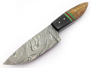 Couteau de chasse à lame fixe en damas fait main sur mesure avec manche en corne de buffle et en bois, OEM disponible, garantie de 3 ans (Aw14) - Product Image 5