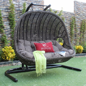 Columpio de mimbre sintético moderno, muebles de jardín, hamaca - Product Image 1