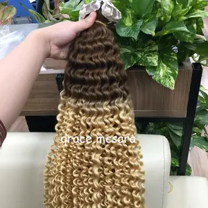 613 ombre color 5/613 Virgin raw hair wholesale accept paypal tape curly hair extension