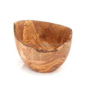 Bol en bois d'olive de style rustique, 17 cm, rustique