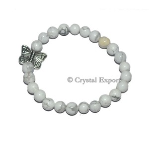 <b>Gemstone</b> White How Lite <b>Bracelets</b> with Butterfly - Product Image 1