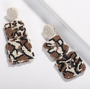 Pendientes de Cuentas, Pendientes de Cuentas Tejidas, Pendientes de Aro con Cuentas Hechos a Mano, Felicidad Hecha a Mano - Product Image 1