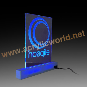 Placa de premio personalizada con borde LED, signo acrílico transparente con base negra - Product Image 4