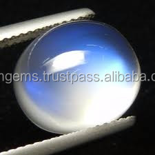 Azul llamativo fuego Arco Iris piedra lunar forma ovalada tamaño libre cabujón pulido venta al por mayor piedra lunar suelta para la fabricación de joyas piedra - Product Image 3