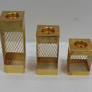 ชุดที่วางเทียนชาโลหะชุบทอง3ชิ้นที่ตั้งแก้วหรูหราสำหรับงานแต่งงานคริสต์มาสของตกแต่งโต๊ะในบ้าน - Product Image 1