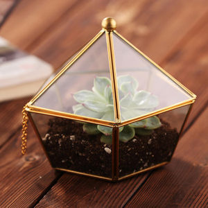 Terrario geométrico de vidrio para interior, soporte decorativo para plantas, ornamento decorativo para plantas, Terrario de vidrio - Product Image 1