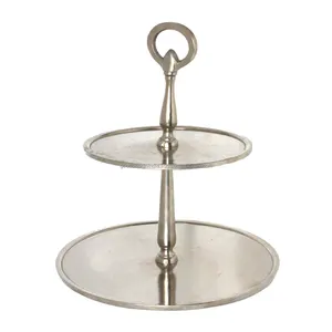 Ensemble de supports à gâteaux ronds en aluminium, 2 niveaux, pour mariage et noël, porte-tasses, pour bonbons - Product Image 1