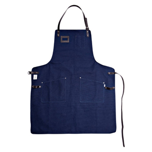 Jeans Apron With Zipper Pocket Cotton Denim Kitchen Apron - Product Image 1