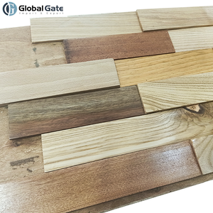 Tablero de madera 3D para decoración de la casa, panel de decoración de pared de madera reciclada - Product Image 3