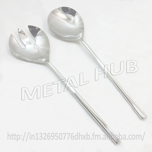 Cubiertos de acero inoxidable ecológicos sostenibles, juego de servidor de ensalada, accesorios de Metal para fiestas - Product Image 2