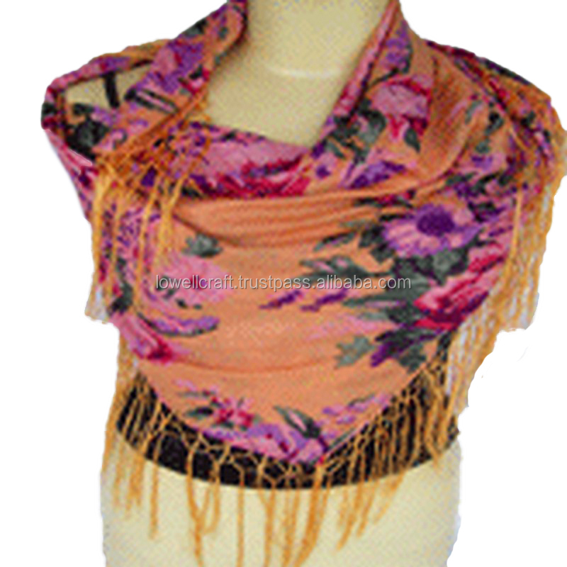 jacquard pashmina viscose scarf
