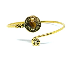 2018 Bracelet manchette en laiton oeil de tigre fait à la main accessoire de bijoux à la mode - Product Image 1