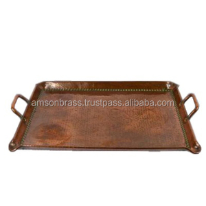 ถาดโลหะทองแดงแบบโบราณสำหรับโรงแรมและที่บ้านถาดเสิร์ฟอาหารอเนกประสงค์ - Product Image 4