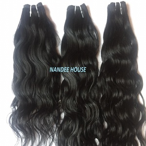 Cabello Remy indio virgen alineado con cutícula 100%, negro ondulado Natural para mujeres de todas las longitudes de 8 ''a 28'' - Product Image 4