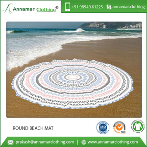 Multi Color Round Beach Mat Custom Cotton Mandala Tapestry - Product Image 4