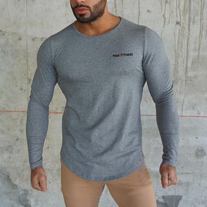 Taille américaine 2025 personnalisé 95% coton 5% Spandex 180g logo personnalisé t-shirt à manches longues grande taille T-shirts pour hommes - Product Image 4