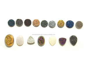 Beau connecteur de lunette Druzy enduit de titane multicolore fait à la main de qualité AAA Pierres précieuses naturelles - Product Image 1