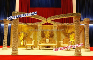 Mandril de cristal de cuatro pilares para boda, conjunto de mandril de cristal indio, diseño elegante - Product Image 3