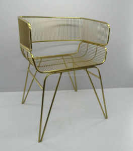 Chaise métallique plaqué or, haute qualité, pour conférence au bureau - Product Image 1