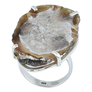Prong <b>Set</b> Slice Uncut Gemstone 925 <b>Sterling</b> <b>Silver</b> Bohemian Style <b>Ring</b> <b>Silver</b> Plated Fashionable Wedding Party Anniversary Gift - Product Image 2