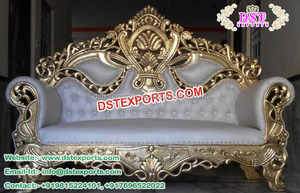El mejor juego de sofás de boda de Bollywood, bodas indias, juegos de sofás dorados Maharaja, estilo francés, muebles de boda de lujo personalizados, EE. UU. - Product Image 3