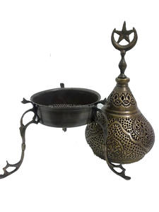 BR304 antiguo de estilo turco hecho a mano de latón trípode quemador de incienso - Product Image 2