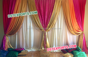 Punjabi Hochzeit Bühne Hintergrund Dekoration Mehandi Bühne Bunte angenehme Hintergründe - Product Image 2
