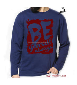 Camiseta de manga larga para hombre, 100% algodón, dobladillo curvo, algodón de bambú, ropa ecológica teñida, compra en línea en India - Product Image 3