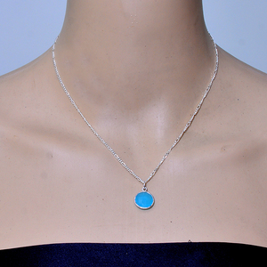 Collar con colgante de plata de Calcedonia para mujer, cadena con faceta de Briolette redonda, diseño hecho a mano, Gema Natural, regalo - Product Image 3