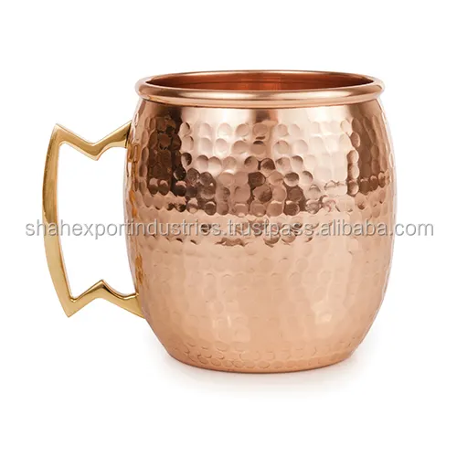 Vente chaude pur cuivre martelé Design moscou tasse mule pour bière et eau boisson ware tasse en cuivre faite à la main