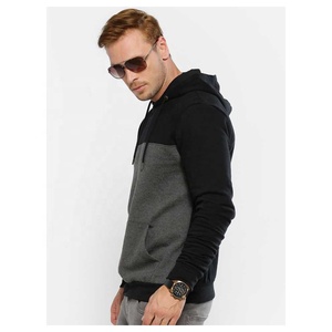 Gran calidad, logotipo de impresión personalizado, Sudadera con capucha de lana pesada para hombres, tela gruesa de color de bloque, suministro al por mayor para la temporada de invierno - Product Image 3