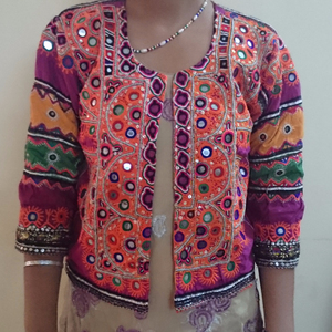 เสื้อแจ็กเก็ตงานมิเรอร์โบโฮคุชิบันยาระ,เสื้อวินเทจชนเผ่าอินเดีย - Product Image 1